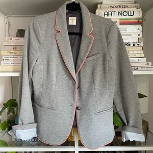 Grey Blazer with Pink Detail